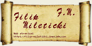 Filip Mileticki vizit kartica